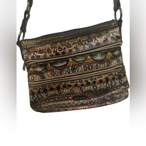 Sakroots crossbody flat mulitcolor "PEACE" womens